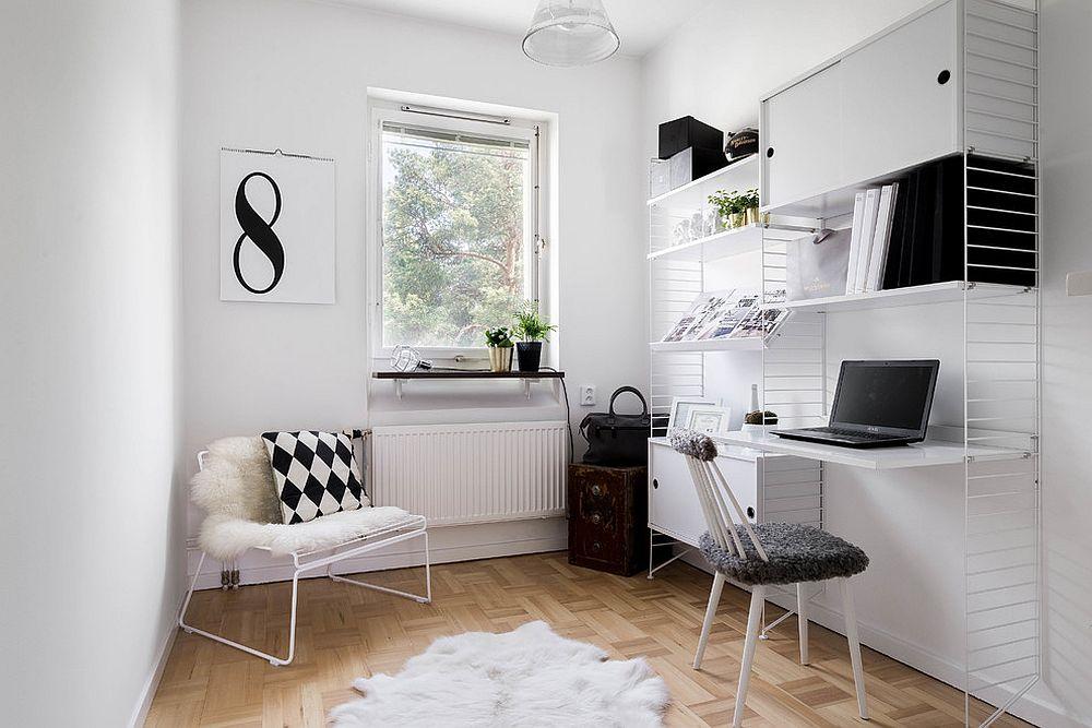 Scandinavian home office in white is a classic that never disappoints [Design: Anton Tiilikainen]